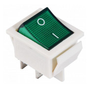 Переключатель KCD2-201N GR/WH 2-полюсный белый с зеленой клавишей с подсветкой, АСКО-УКРЕМ мини-фото