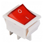 Переключатель KCD2-201N R/WH 2-полюсный белый с красной клавишей с подсветкой, АСКО-УКРЕМ мини-фото