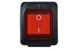 Переключатель KCD2-201WN R/B 2-полюсный черный с красной клавишей с подсветкой IP54, АСКО-УКРЕМ изображение 2