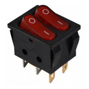 Переключатель KCD2-5-2101N R/B черный с 2 красными клавишами с подсветкой, АСКО-УКРЕМ мини-фото