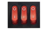 Переключатель KCD2-3101N R/B черный с 3 овальными красными клавишами с подсветкой, АСКО-УКРЕМ изображение 2