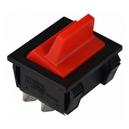 Переключатель KCD2-9-201 R/B 2-полюсный черный с красной клавишей, АСКО-УКРЕМ (A0140040123) фото