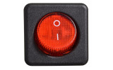 Переключатель KCD2-10-201 R/B 2-полюсный черный с круглой красной клавишей, АСКО-УКРЕМ изображение 2