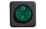 Переключатель KCD2-10-201 GR/B 2-полюсный черный с круглой зеленой клавишей, АСКО-УКРЕМ изображение 2