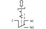 Переключатель на 2 положения с ключом металлический 1НО+1НЗ TY19C-K11/2, АСКО-УКРЕМ изображение 7 (схема)