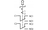 Переключатель на 3 положения с ключом металлический 2НО+2НЗ TY19C-K11/3, АСКО-УКРЕМ изображение 7 (схема)