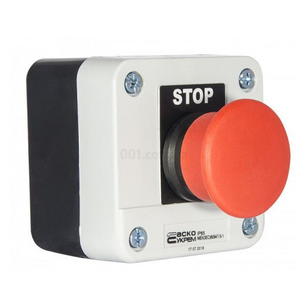 Пост кнопковий одномісний «СТОП» грибок XAL-B164Н29, АСКО-УКРЕМ (A0140020004) фото