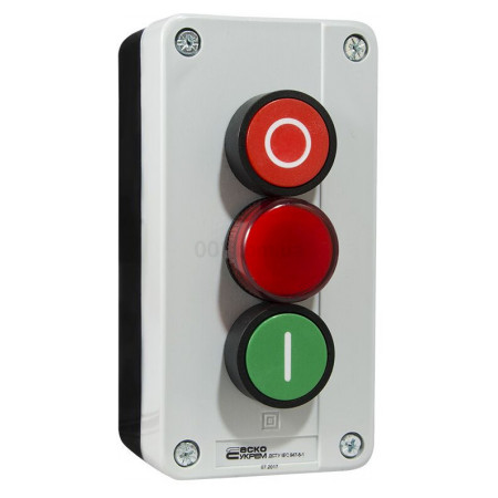 Пост кнопочный трехместный «ПУСК-СТОП-Сигнальная лампа» XAL-B373, АСКО-УКРЕМ (A0140020009) фото