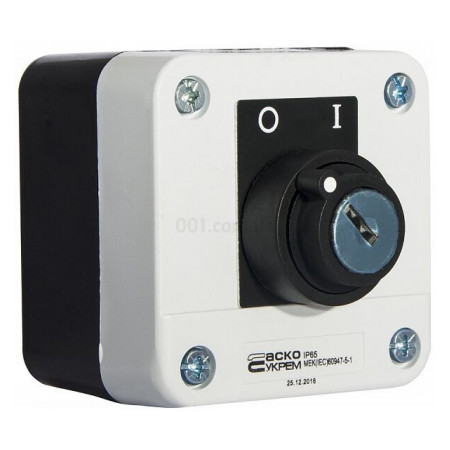 Пост кнопковий одномісний перемикач на 2 положення (перемикання ключем) XAL-B142Н29, АСКО-УКРЕМ (A0140020013) фото