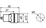 Светосигнальная арматура AD22E-8DS белая 24В АC/DC, АСКО-УКРЕМ изображение 5 (габаритные размеры)