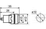 Светосигнальная арматура AD22E-10DS белая 220В АC, АСКО-УКРЕМ изображение 6 (габаритные размеры)