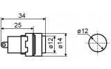 Светосигнальная арматура AD22E-12DS синяя 24В АC/DC, АСКО-УКРЕМ изображение 6 (габаритные размеры)