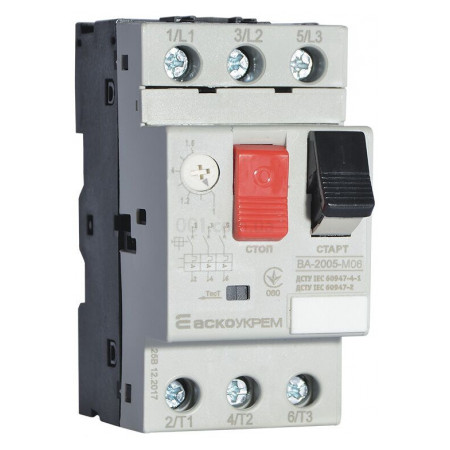 Автоматичний вимикач захисту двигуна ВА-2005 М06 1-1,6А, АСКО-УКРЕМ (A0010050001) фото