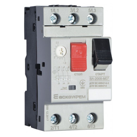 Автоматичний вимикач захисту двигуна ВА-2005 М07 1,6-2,5А, АСКО-УКРЕМ (A0010050002) фото