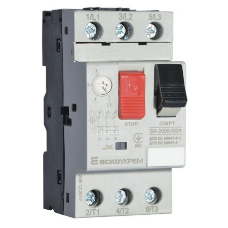 Автоматичний вимикач захисту двигуна ВА-2005 М08 2,5-4А, АСКО-УКРЕМ (A0010050003) фото