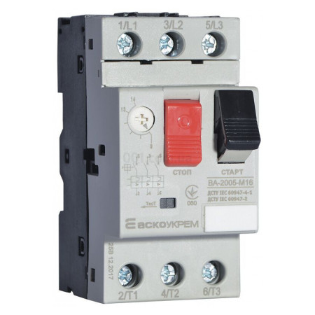 Автоматичний вимикач захисту двигуна ВА-2005 М16 9-14А, АСКО-УКРЕМ (A0010050007) фото