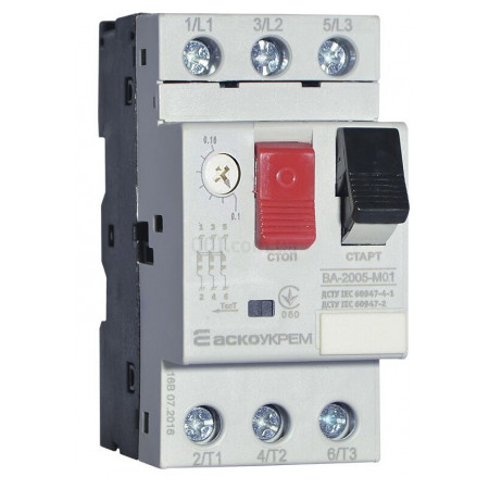 Автоматичний вимикач захисту двигуна ВА-2005 М01 0,1-0,16А, АСКО-УКРЕМ (A0010050013) фото