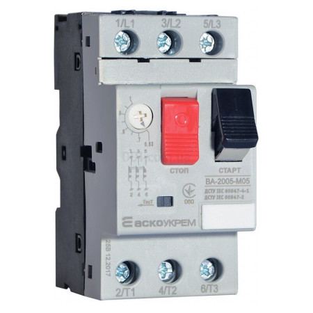 Автоматичний вимикач захисту двигуна ВА-2005 М05 0,63-1А, АСКО-УКРЕМ (A0010050017) фото