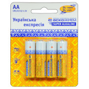 Батарейка лужна AА.LR6.BP4, типорозмір AA упаковка blister 4 шт., АСКО-УКРЕМ міні-фото