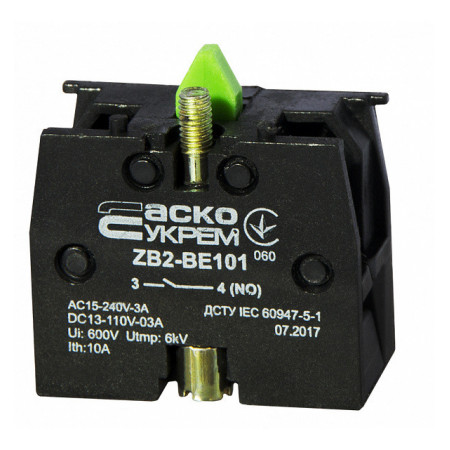 Додатковий контакт ZB2-BE101 (НО) для кнопок, АСКО-УКРЕМ (A0140010025) фото
