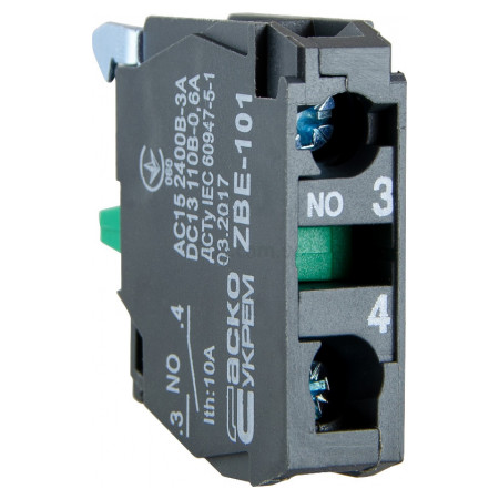 Дополнительный контакт ZBE-101 (НО) для кнопочных постов XAL-D, АСКО-УКРЕМ (A0140010182) фото