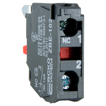 Додатковий контакт ZBE-102 (НЗ) для кнопок TB5, АСКО-УКРЕМ (A0140010181) фото