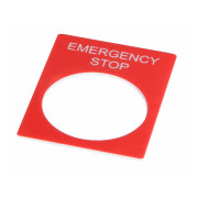 Бирка маркировочная «EMERGENCY STOP» красная для кнопок ∅22 мм, АСКО-УКРЕМ мини-фото