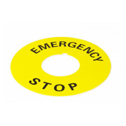 Бирка маркировочная «EMERGENCY STOP» желтая для кнопок ∅22 мм, АСКО-УКРЕМ мини-фото