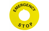 Бирка маркувальна «EMERGENCY STOP» жовта для кнопок ∅22 мм, АСКО-УКРЕМ (фото 2) зображення
