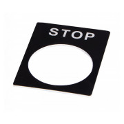 Бирка маркировочная «STOP» черная для кнопок ∅22 мм, АСКО-УКРЕМ мини-фото