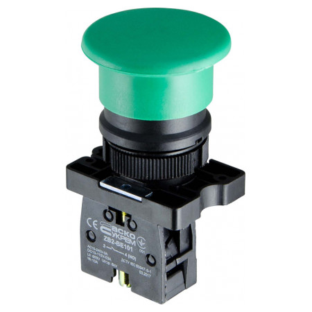 Кнопка «грибок» (d 40 мм) без фіксації (1НВ) зелена LAY5-EC31, АСКО-УКРЕМ (A0140010191) фото
