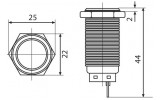 Габаритні розміри кнопок TYJ19-211, TYJ19-212, TYJ19-271, TYJ19-272 АСКО-УКРЕМ зображення