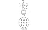 Электрическая схема и размещение контактов на блок-панели кнопок TYJ19-372 АСКО-УКРЕМ изображение
