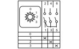 Электрическая схема кулачковых переключателей АСКО-УКРЕМ ПКП SBI …/2.641, …/2.841 изображение