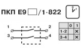 Электрическая схема кулачковых переключателей АСКО-УКРЕМ ПКП Е9 …/1.822 изображение