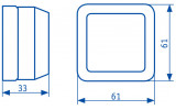 Габаритні розміри одномісних розеток без заземлення АСКО-УКРЕМ серії CB зображення