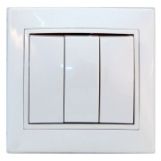 Выключатель трехклавишный белый BBсб10-3-0-Fl-W серия FL, АСКО-УКРЕМ мини-фото