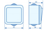 Габаритные размеры выключателей АСКО-УКРЕМ серии IP44 изображение