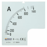Шкала 800/5А до амперметра трансформаторного включення A-72-6 (72×72 мм), АСКО-УКРЕМ міні-фото