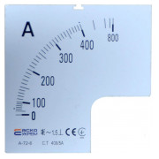 Шкала 400/5А до амперметра трансформаторного включення A-72-6 (72×72 мм), АСКО-УКРЕМ міні-фото
