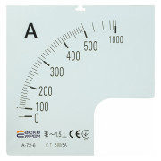 Шкала 500/5А к амперметру трансформаторного включения A-72-6 (72×72 мм), АСКО-УКРЕМ мини-фото