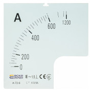 Шкала 600/5А до амперметра трансформаторного включення A-72-6 (72×72 мм), АСКО-УКРЕМ міні-фото