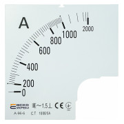Шкала 1000/5А к амперметру трансформаторного включения A-96-6 (96×96 мм), АСКО-УКРЕМ мини-фото