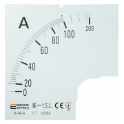 Шкала 100/5А к амперметру трансформаторного включения A-96-6 (96×96 мм), АСКО-УКРЕМ мини-фото