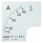 Шкала 400/5А к амперметру трансформаторного включения A-96-6 (96×96 мм), АСКО-УКРЕМ мини-фото
