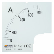 Шкала 600/5А до амперметра трансформаторного включення A-96-6 (96×96 мм), АСКО-УКРЕМ міні-фото