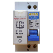 Диференційний автомат ДВ-2002 2P 6А 10мА характеристика C, АСКО-УКРЕМ міні-фото