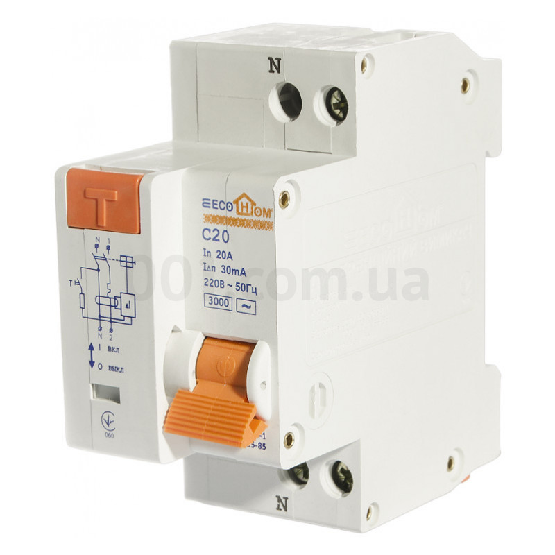 Дифференциальный автомат ECOНОМЕ 2P 32A 30мА характеристика C АСКО ...