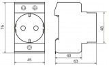 Габаритные размеры розетки на DIN-рейку AC30-5 АСКО-УКРЕМ изображение