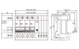 Диференційний автомат ECO DB 4P 40A 30мА характеристика C, ECOHOME зображення 6 (габаритні розміри)